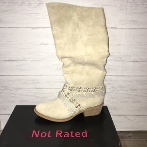 Cream tall boots